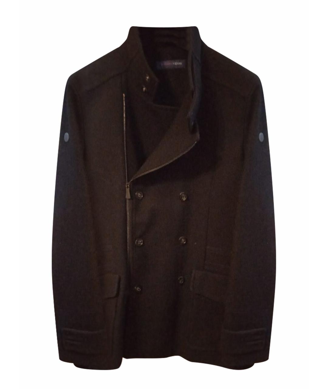 TRUSSARDI JEANS Темно-синяя шерстяная куртка, фото 1