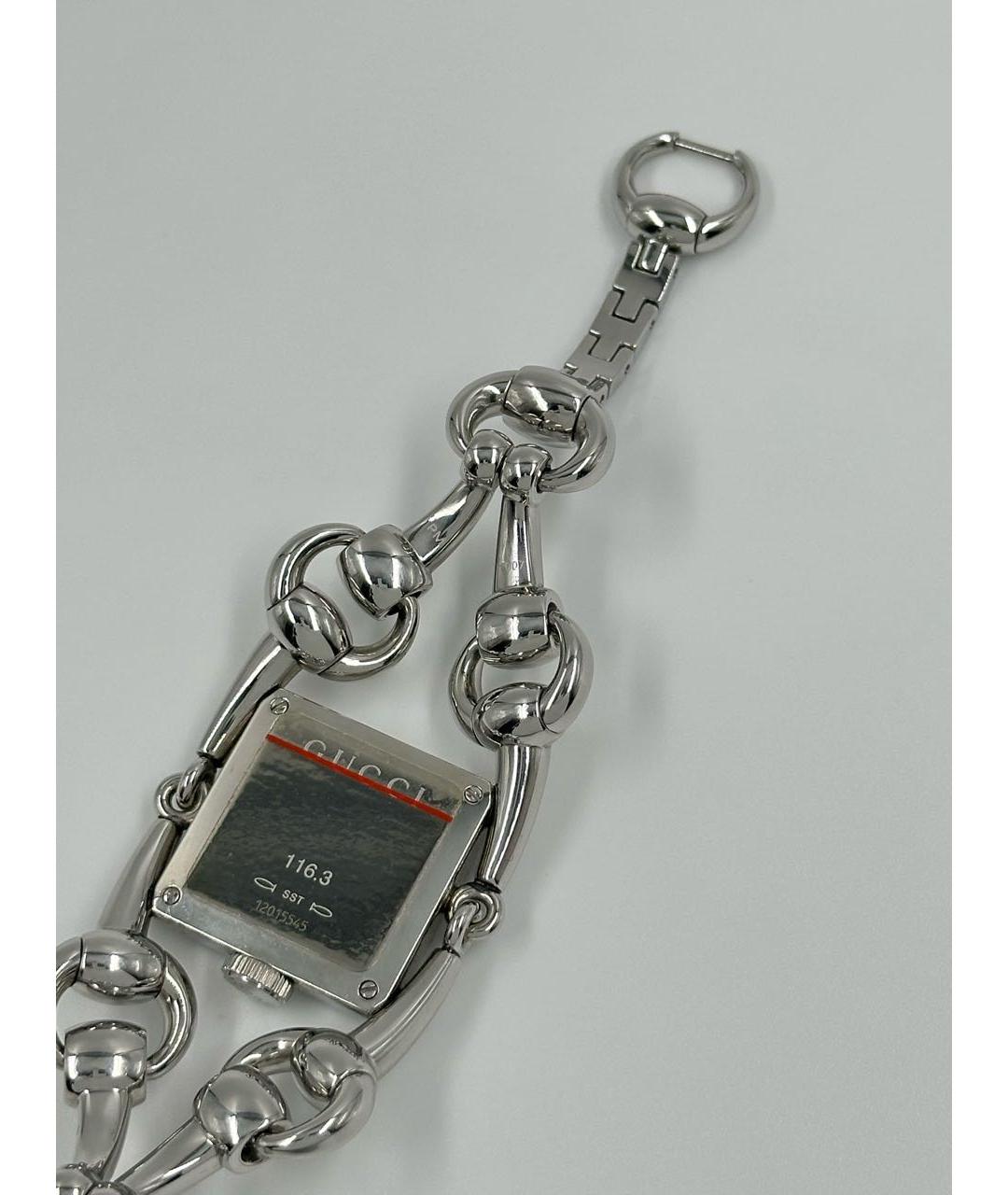 GUCCI Серебряные стальные часы, фото 5