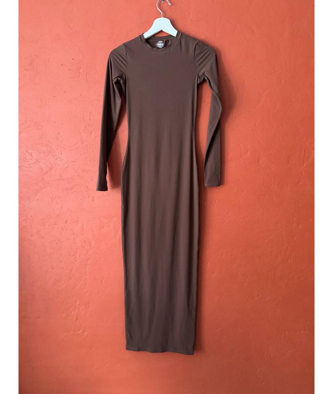 SKIMS Коричневое полиамидовое повседневное платье, фото 5