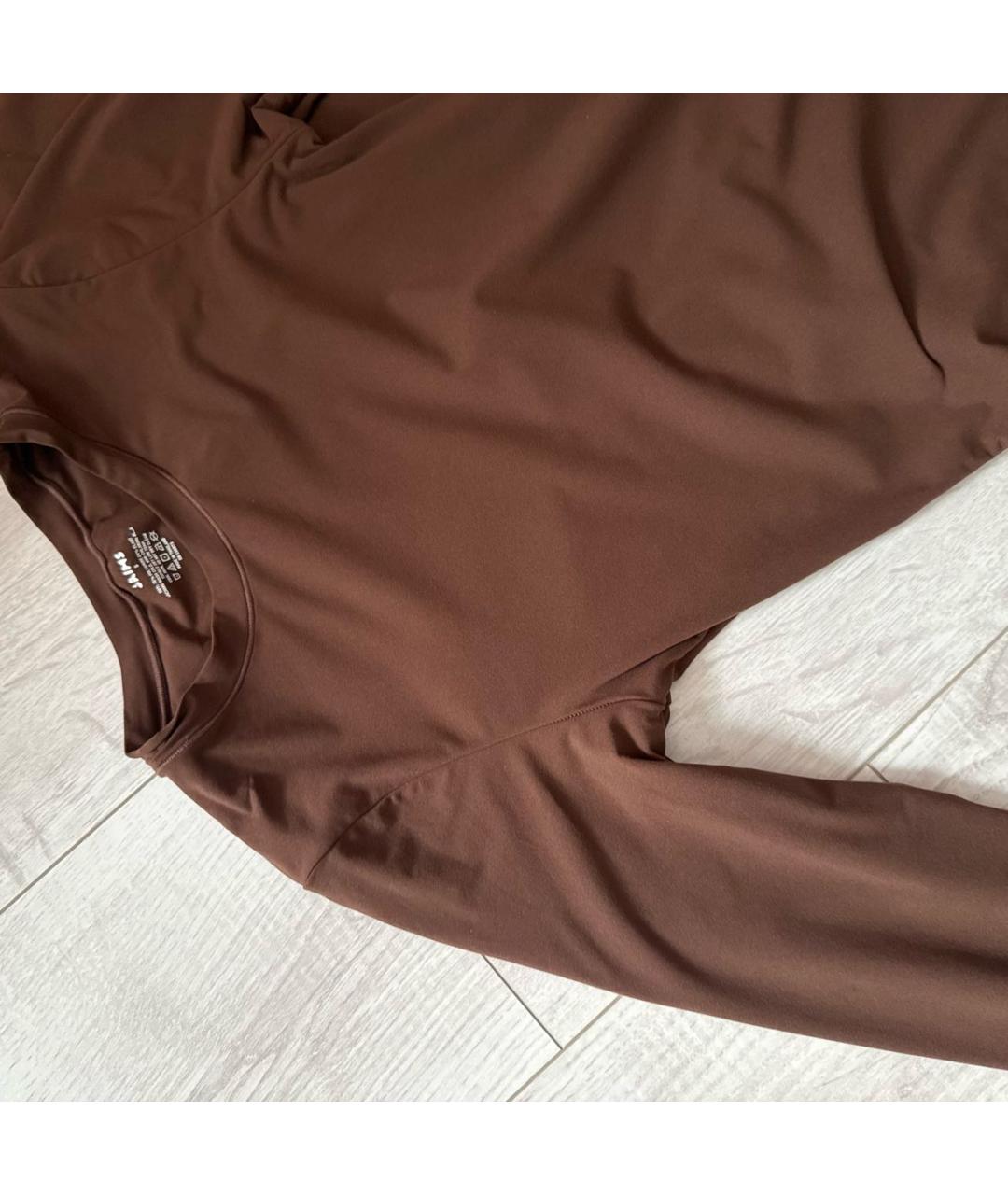 SKIMS Коричневое полиамидовое повседневное платье, фото 4