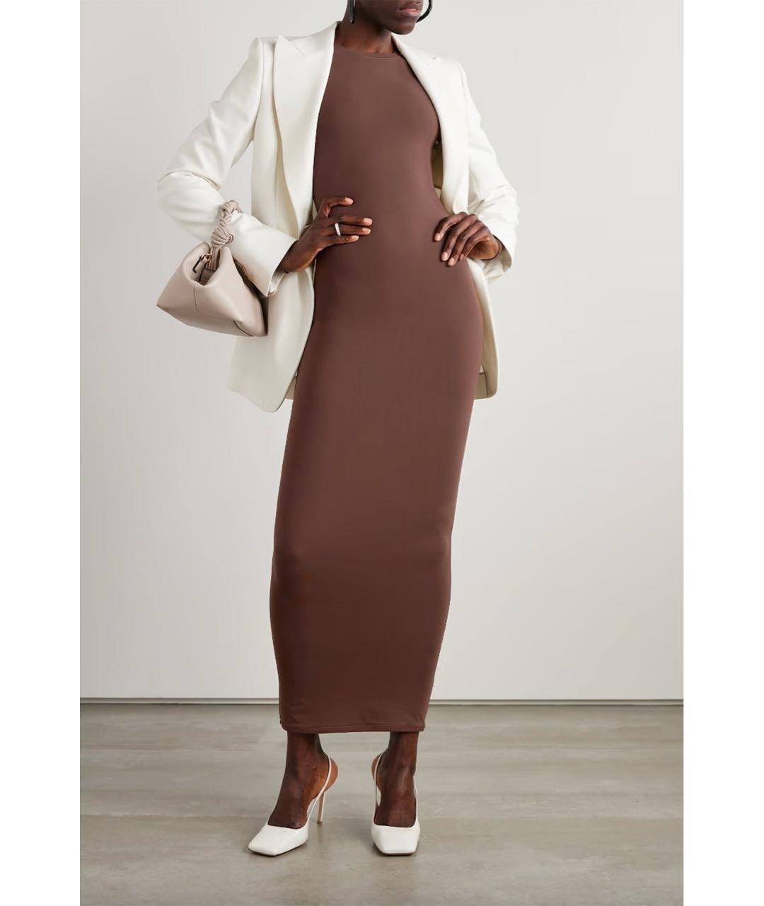 SKIMS Коричневое полиамидовое повседневное платье, фото 6