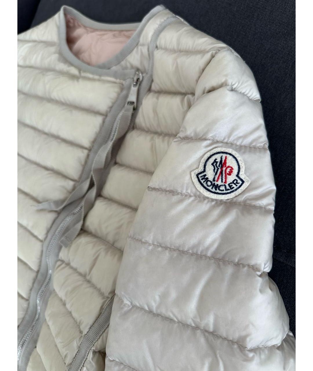 MONCLER Бежевая полиэстеровая куртка, фото 3