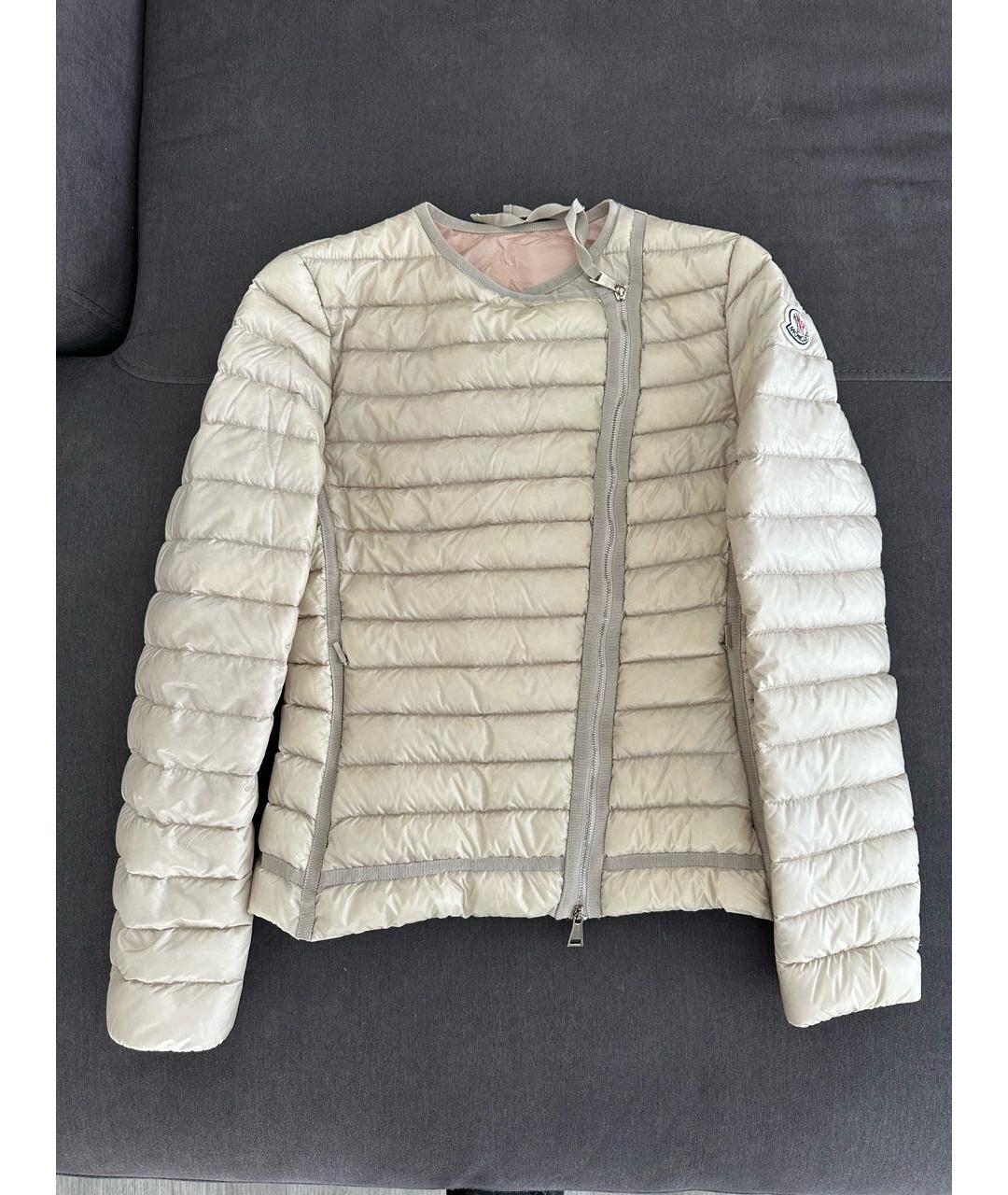MONCLER Бежевая полиэстеровая куртка, фото 8