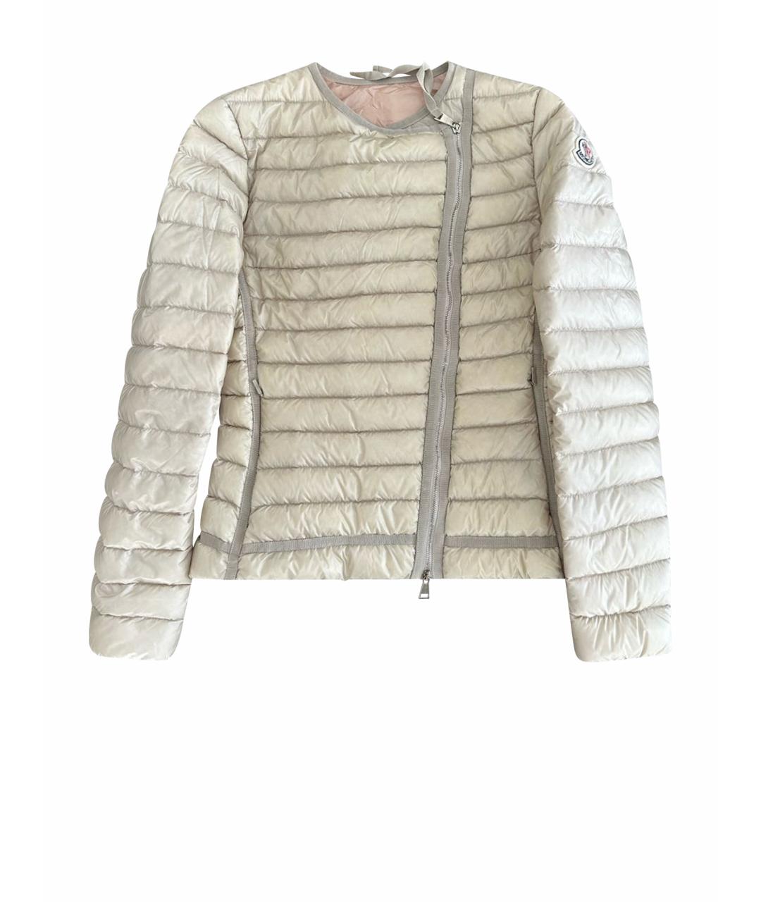 MONCLER Бежевая полиэстеровая куртка, фото 1
