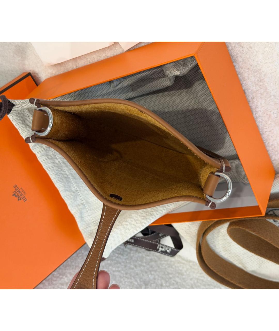 HERMES Коричневая кожаная сумка через плечо, фото 8