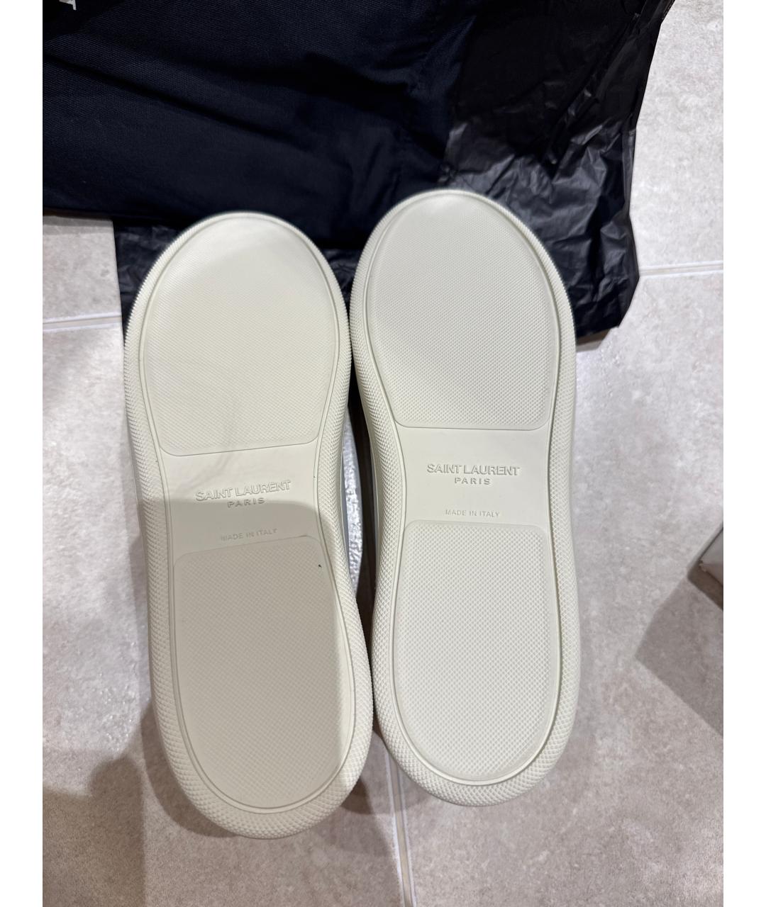 SAINT LAURENT Белые кожаные кеды, фото 4