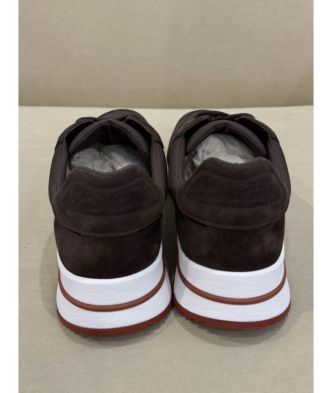 LORO PIANA Коричневые низкие кроссовки / кеды, фото 4