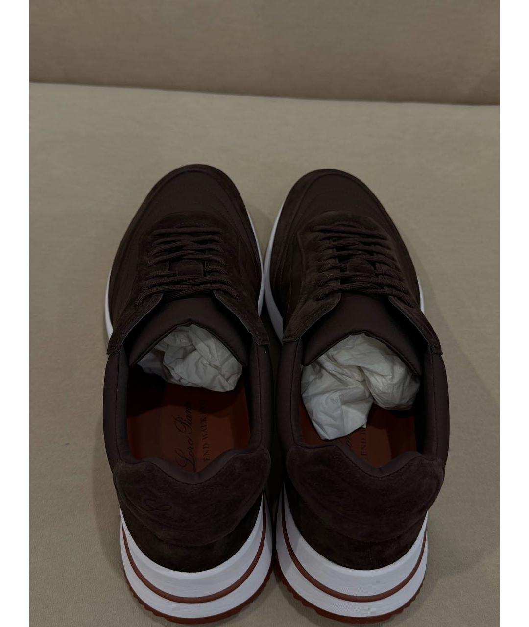 LORO PIANA Коричневые низкие кроссовки / кеды, фото 3