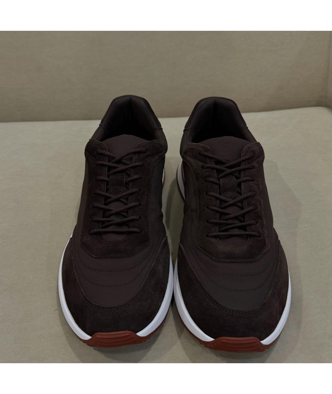 LORO PIANA Коричневые низкие кроссовки / кеды, фото 2