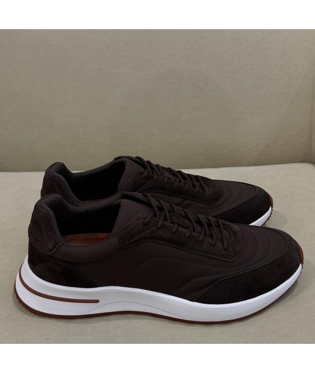 LORO PIANA Коричневые низкие кроссовки / кеды, фото 7