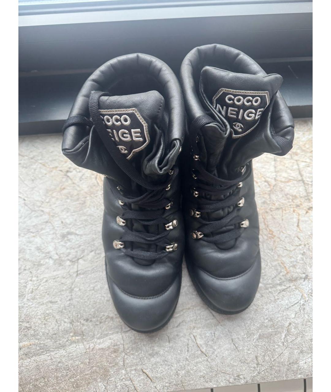 CHANEL Черные кожаные ботинки, фото 3