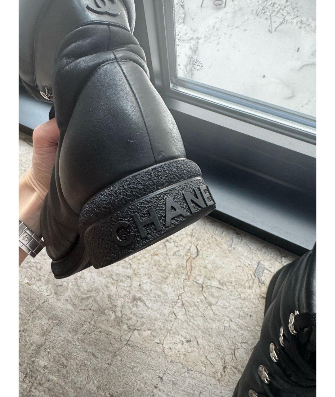 CHANEL Черные кожаные ботинки, фото 8