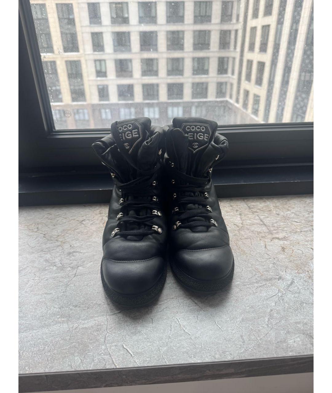 CHANEL Черные кожаные ботинки, фото 2