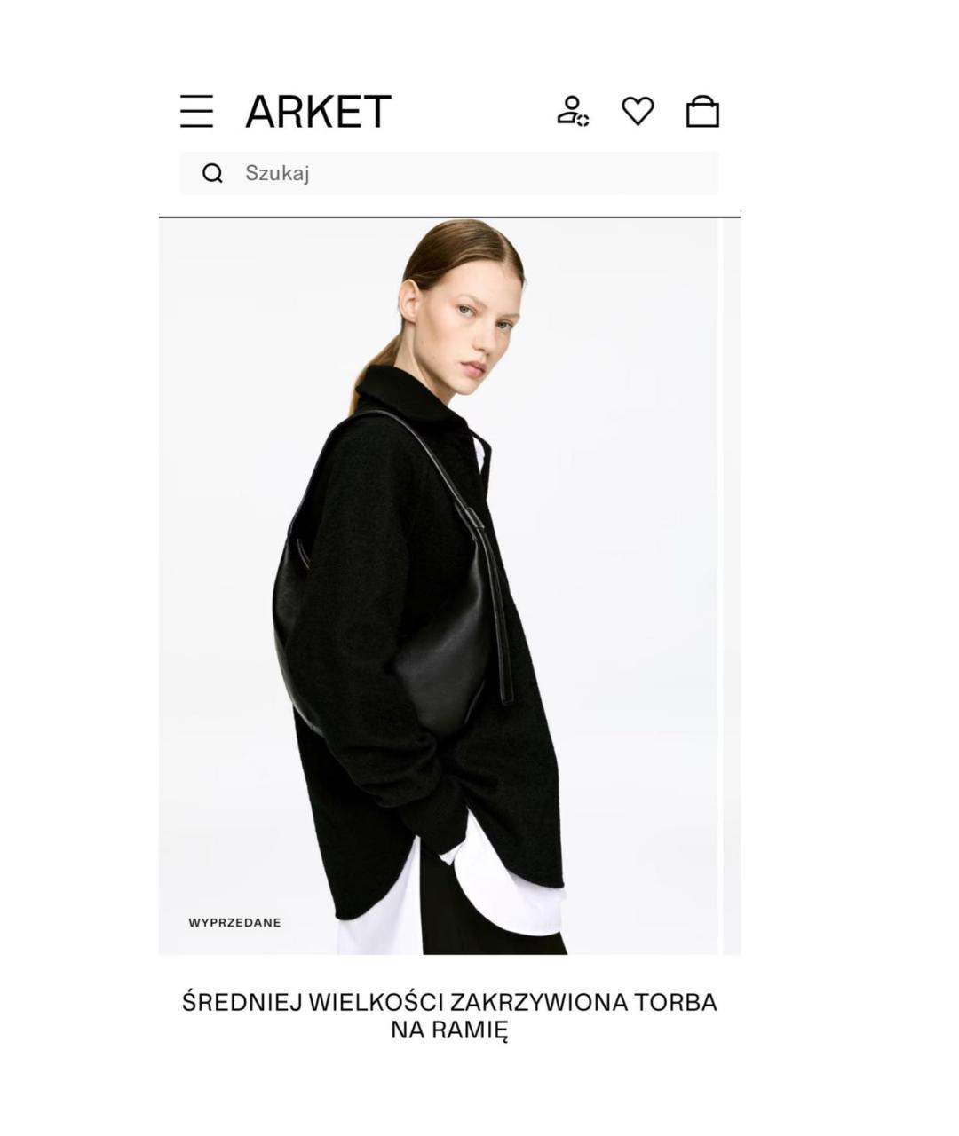 ARKET Черная кожаная сумка через плечо, фото 2