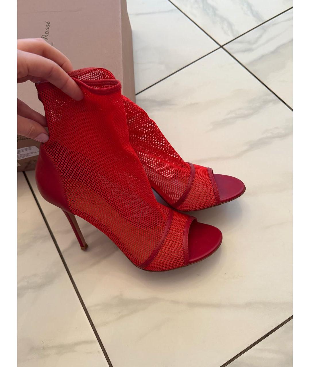 GIANVITO ROSSI Красные кожаные туфли, фото 3