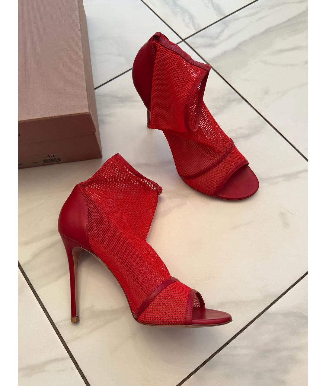 GIANVITO ROSSI Красные кожаные туфли, фото 4