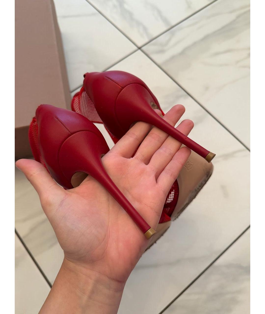GIANVITO ROSSI Красные кожаные туфли, фото 6