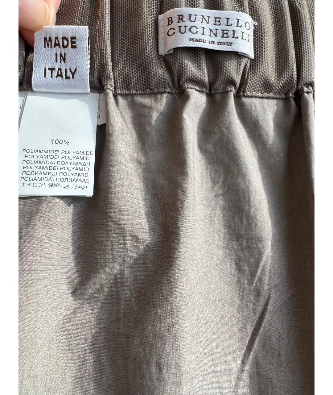 BRUNELLO CUCINELLI Хаки хлопковая юбка миди, фото 6