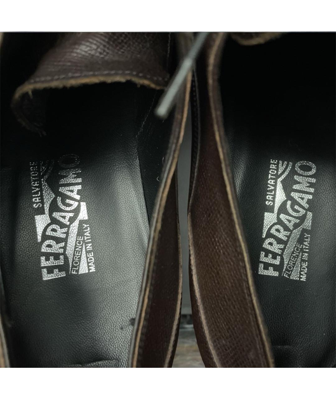 FERRAGAMO Коричневые кожаные туфли, фото 8