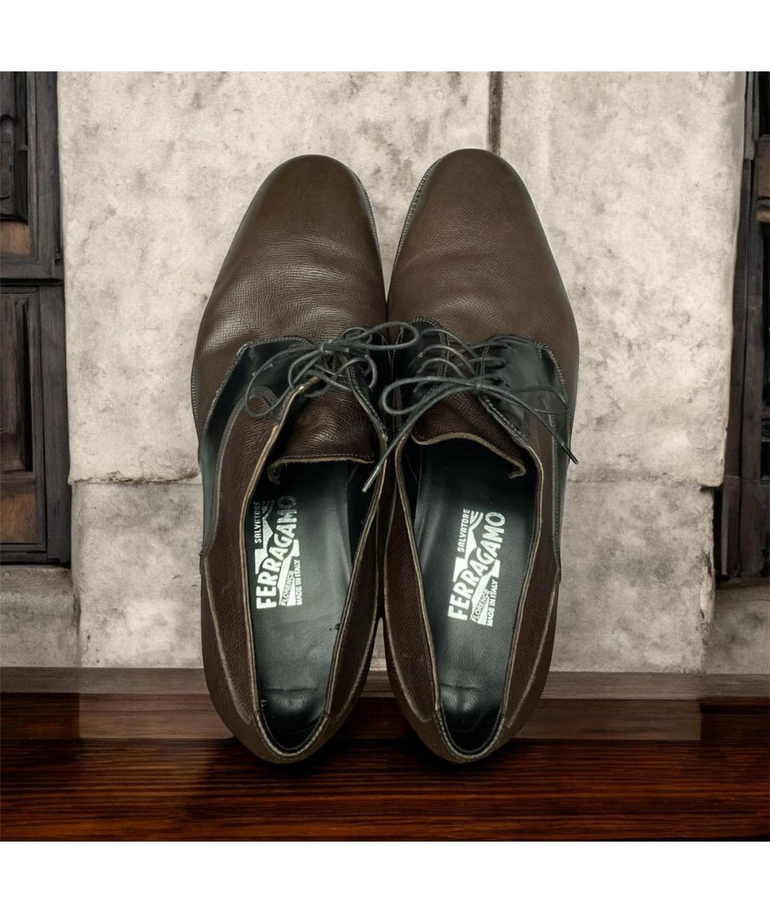 FERRAGAMO Коричневые кожаные туфли, фото 3