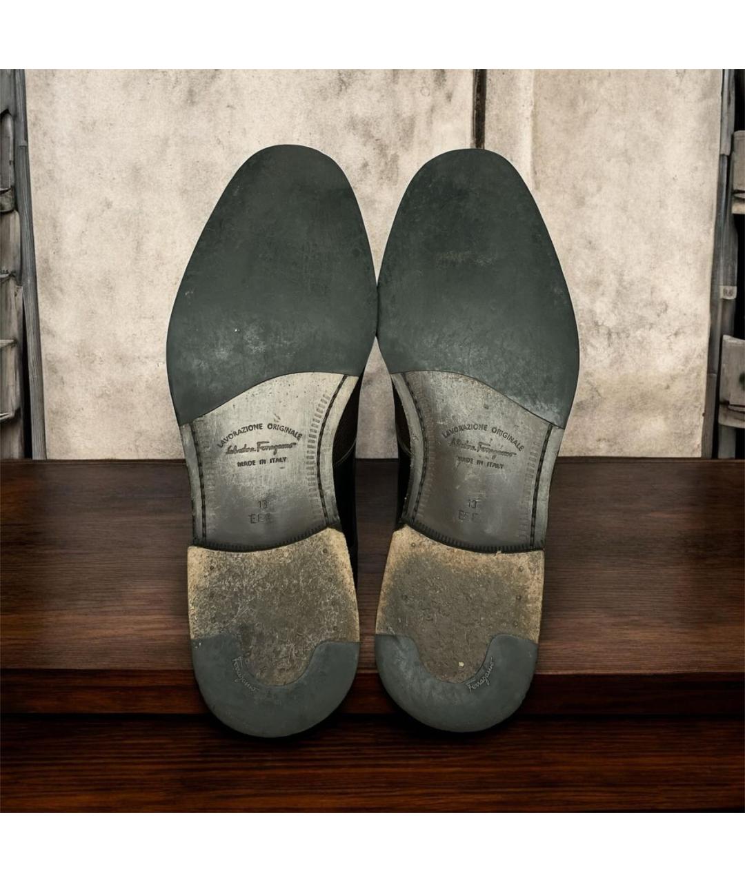 FERRAGAMO Коричневые кожаные туфли, фото 6