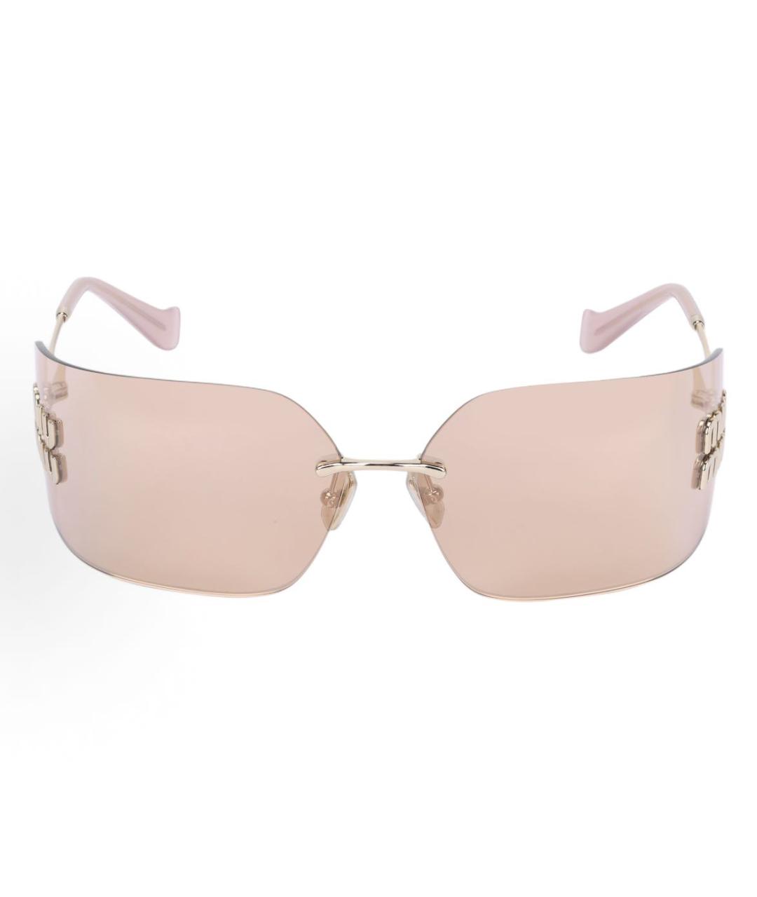 MIU MIU Розовые металлические солнцезащитные очки, фото 2