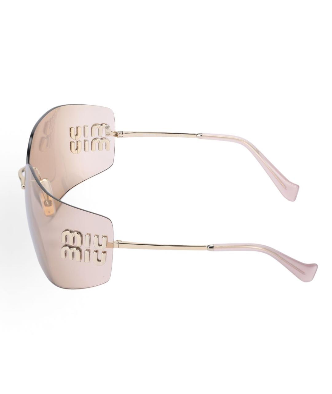 MIU MIU Розовые металлические солнцезащитные очки, фото 3