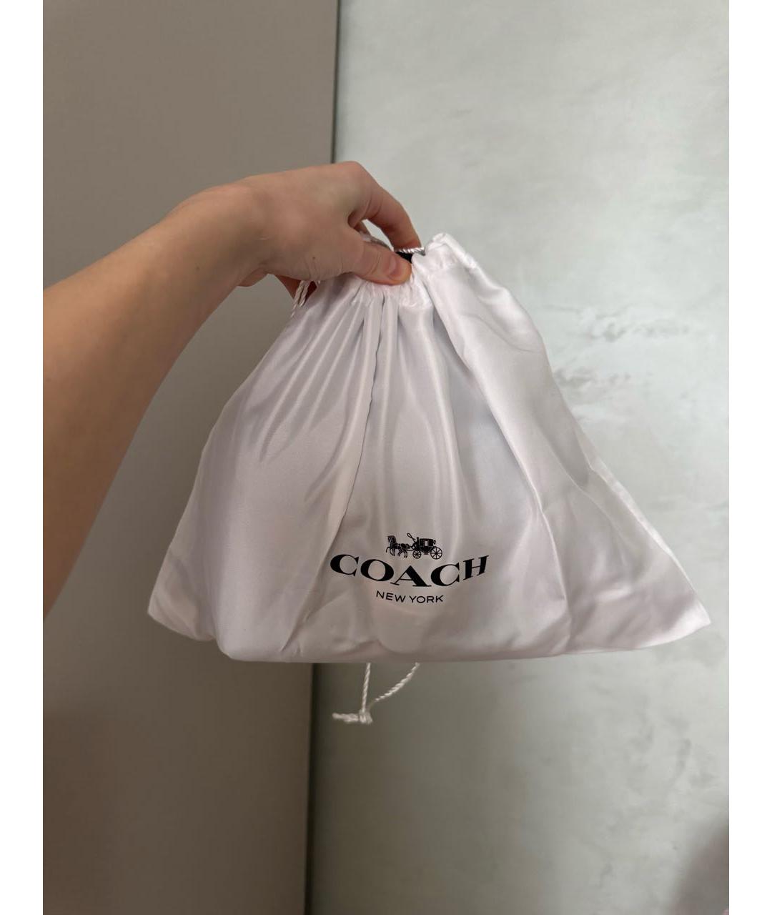 COACH Черная кожаная сумка через плечо, фото 8