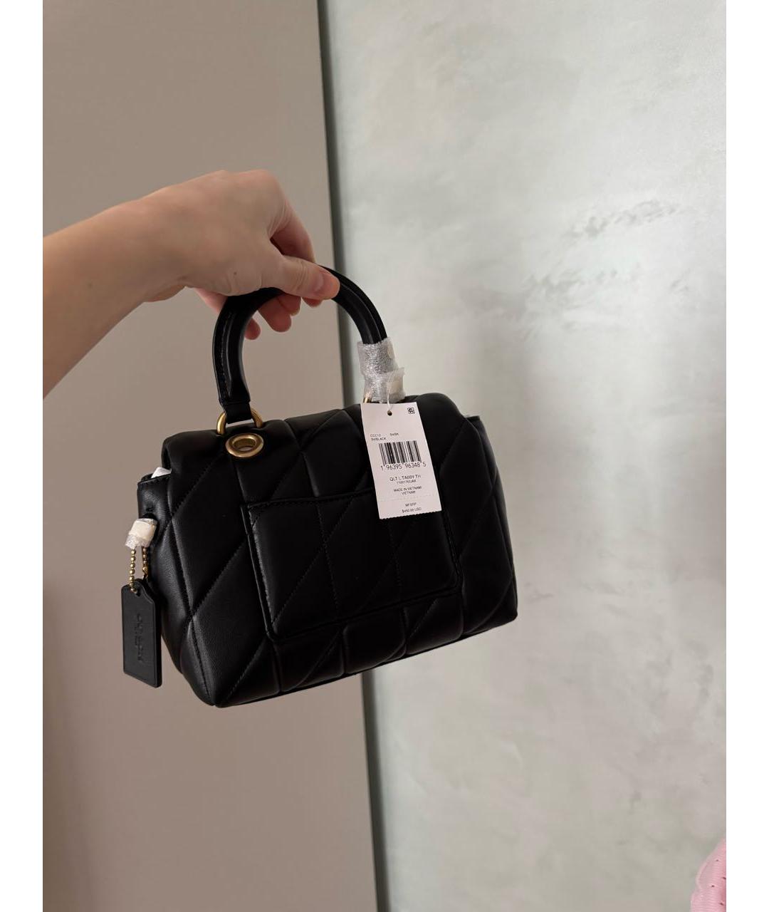 COACH Черная кожаная сумка через плечо, фото 3