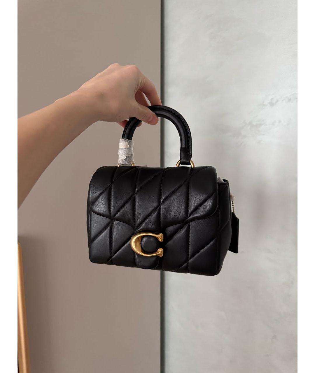 COACH Черная кожаная сумка через плечо, фото 5