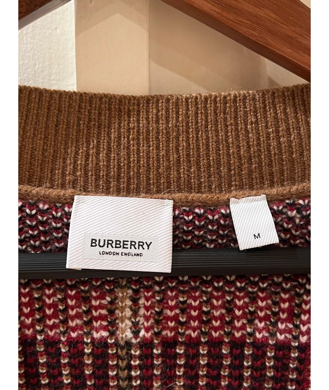 BURBERRY Коричневый шерстяной кардиган, фото 3