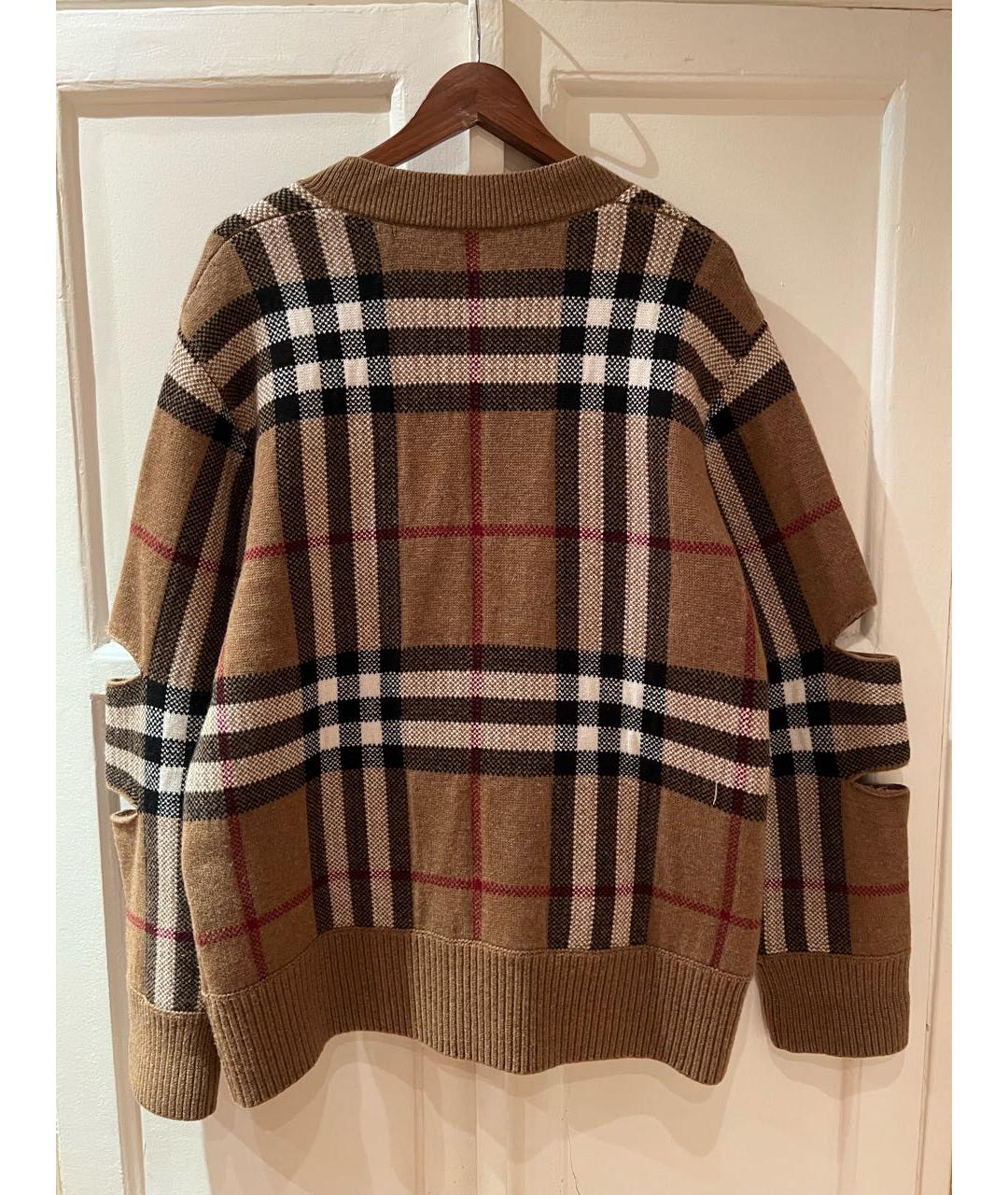 BURBERRY Коричневый шерстяной кардиган, фото 2