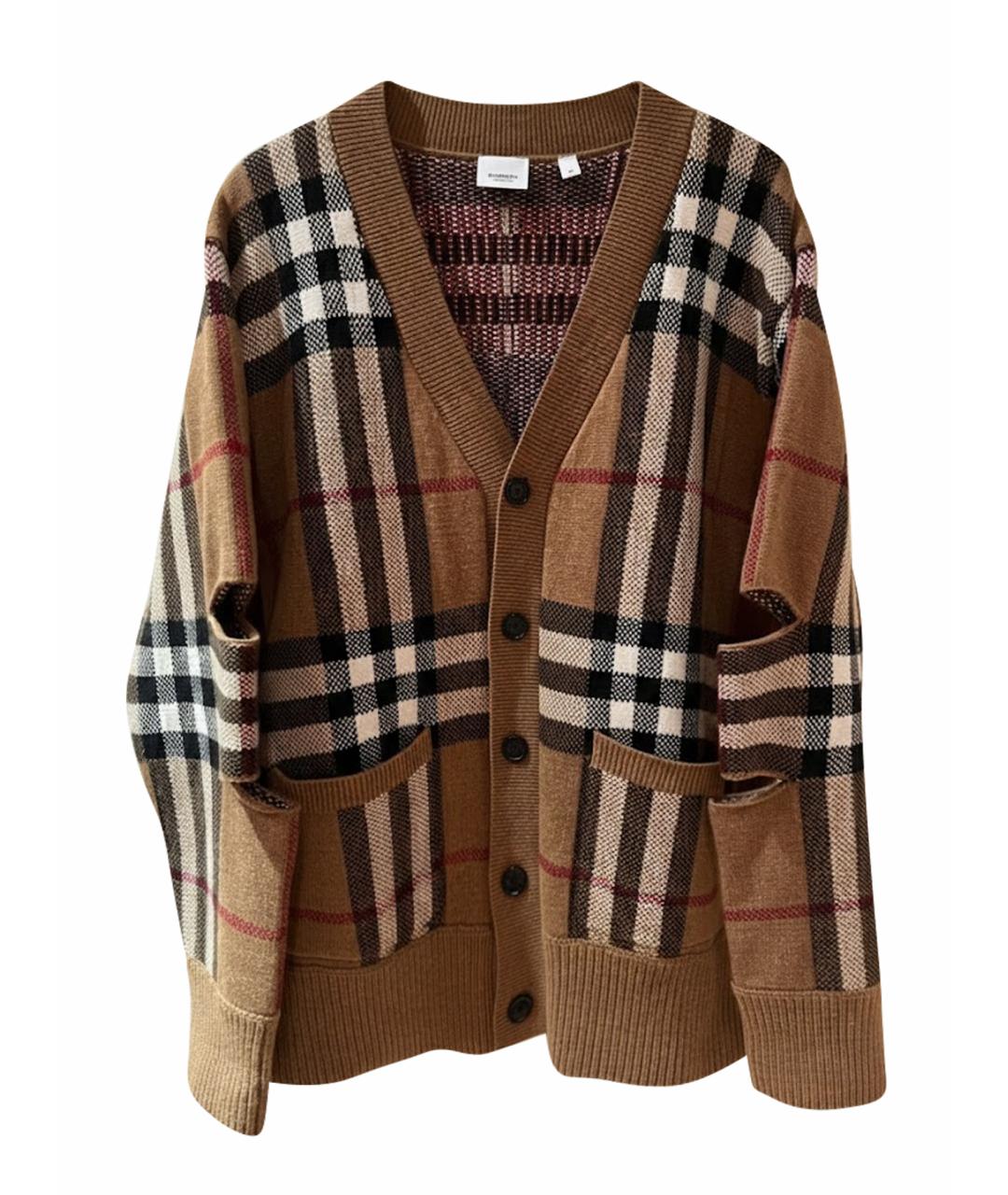 BURBERRY Коричневый шерстяной кардиган, фото 1