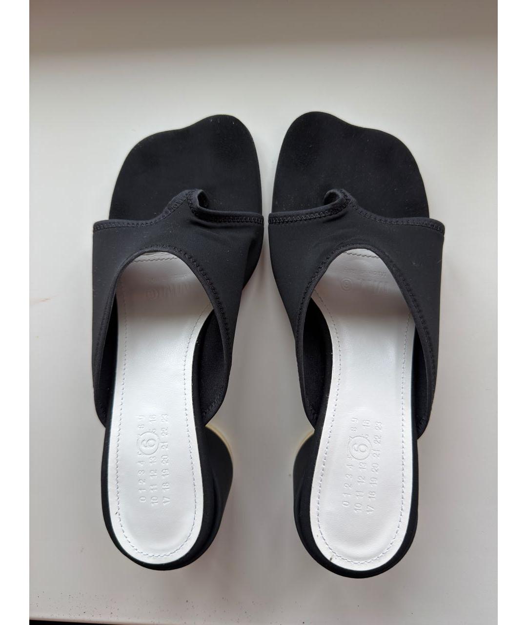 MM6 MAISON MARGIELA Черные неопреновые сандалии, фото 3