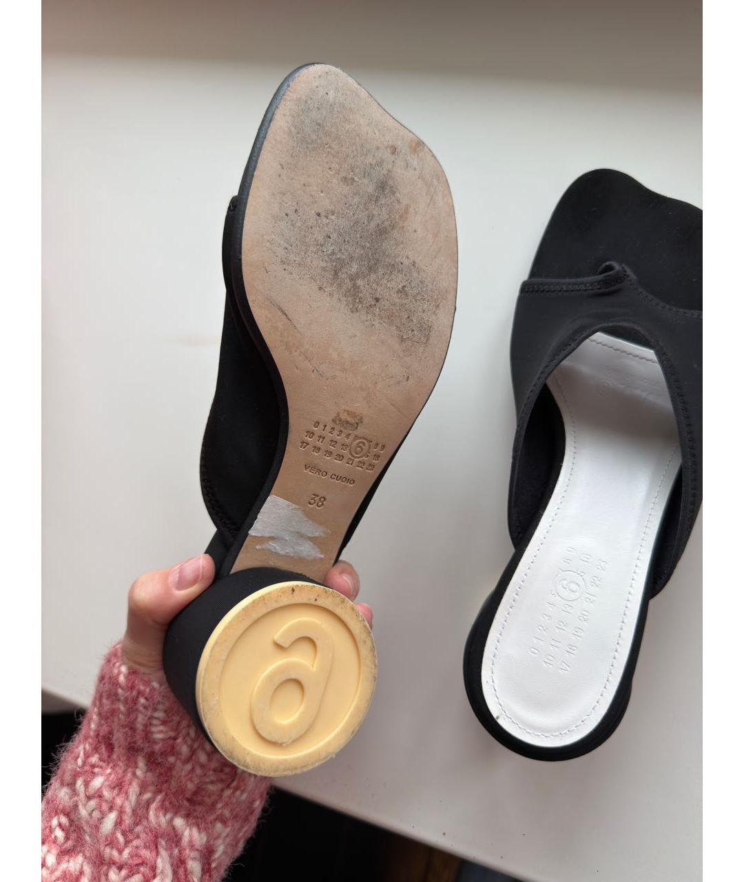 MM6 MAISON MARGIELA Черные неопреновые сандалии, фото 5