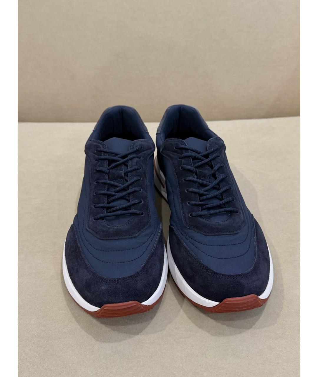 LORO PIANA Темно-синие низкие кроссовки / кеды, фото 2