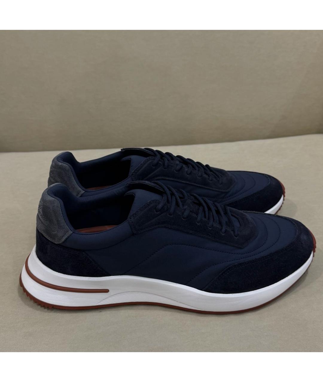 LORO PIANA Темно-синие низкие кроссовки / кеды, фото 7