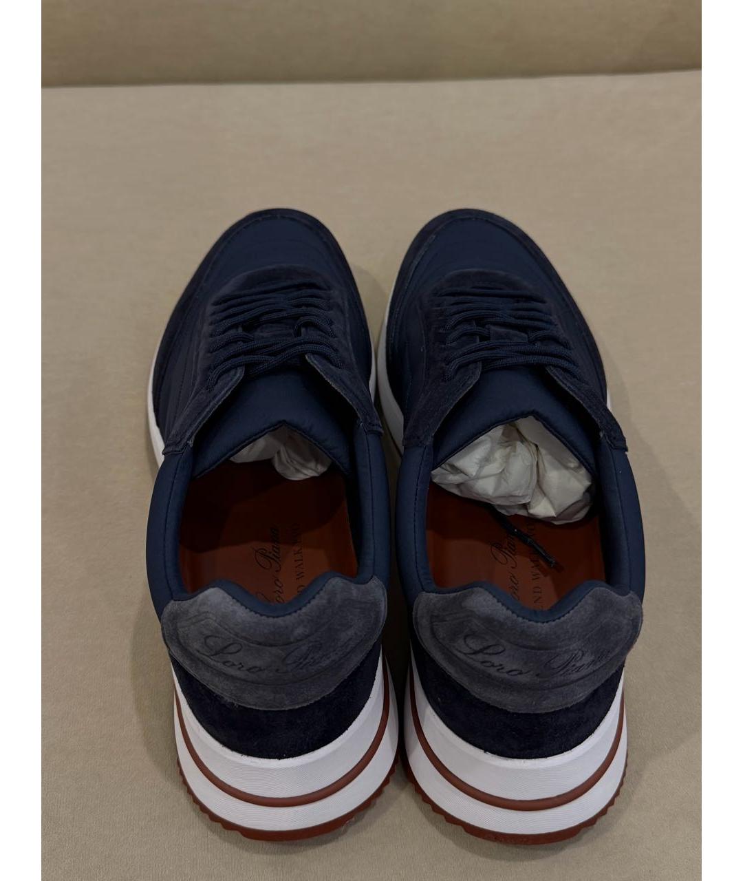 LORO PIANA Темно-синие низкие кроссовки / кеды, фото 3