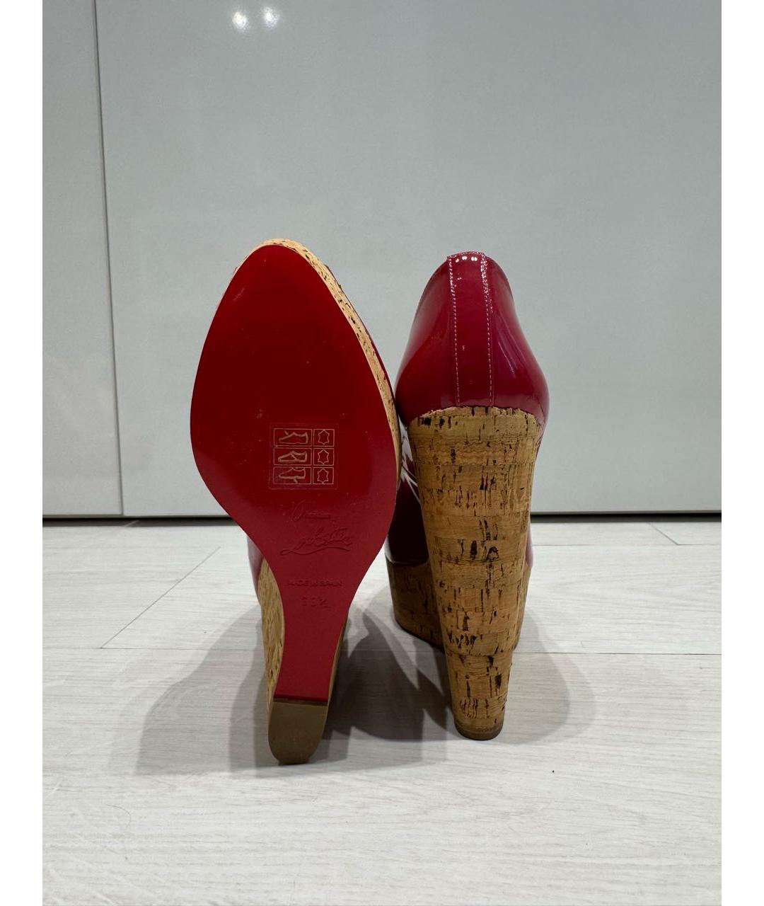 CHRISTIAN LOUBOUTIN Бордовые туфли из лакированной кожи, фото 5