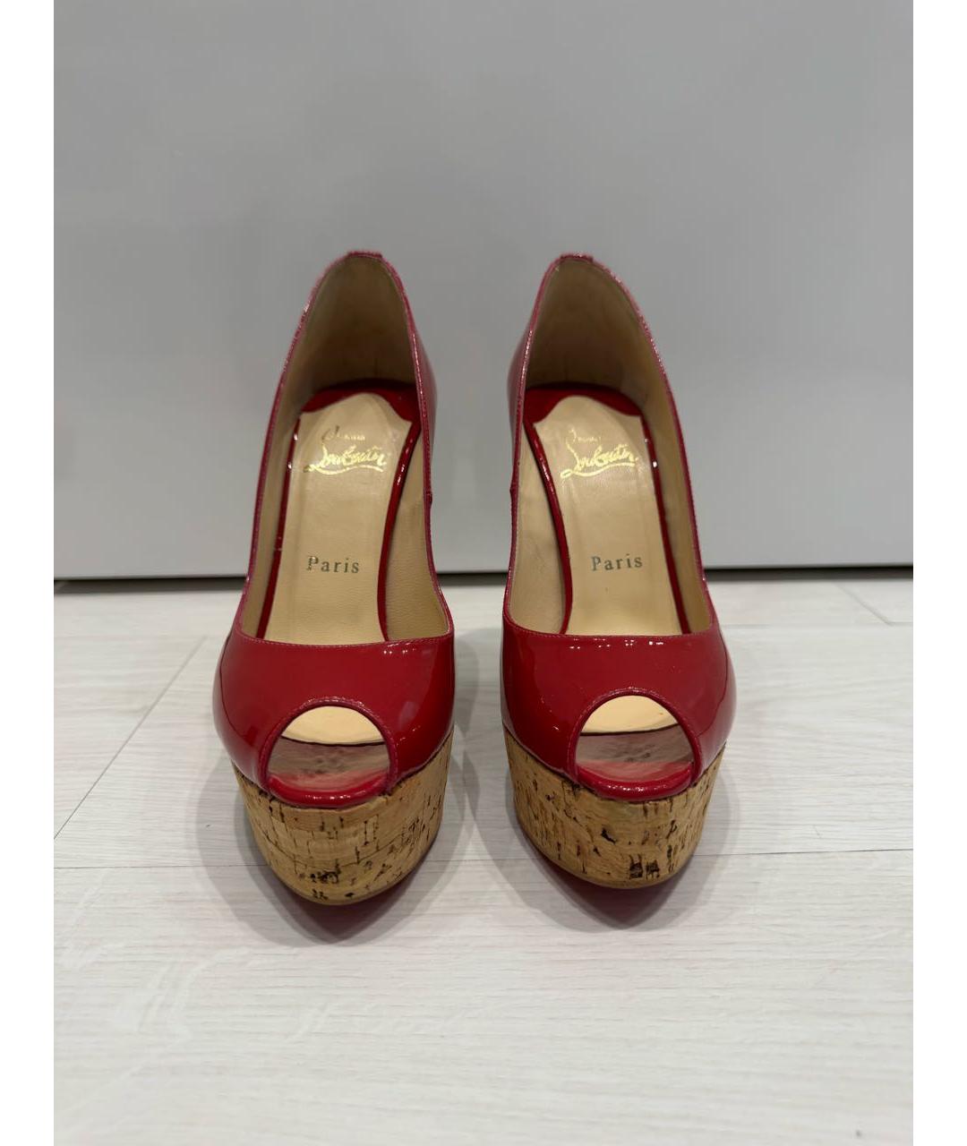 CHRISTIAN LOUBOUTIN Бордовые туфли из лакированной кожи, фото 2