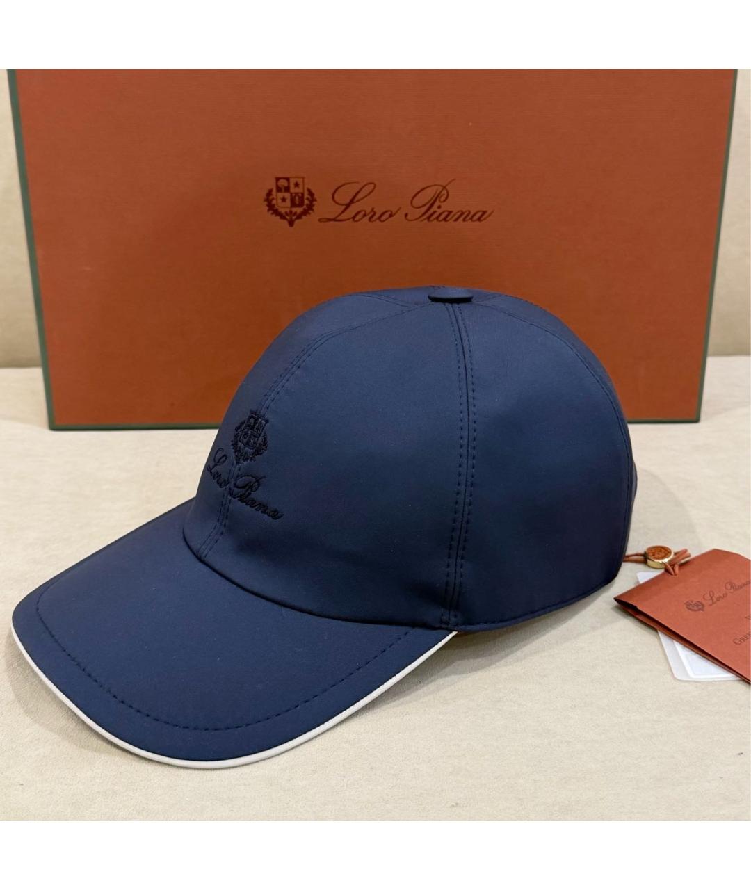 LORO PIANA Темно-синяя кепка/бейсболка, фото 5