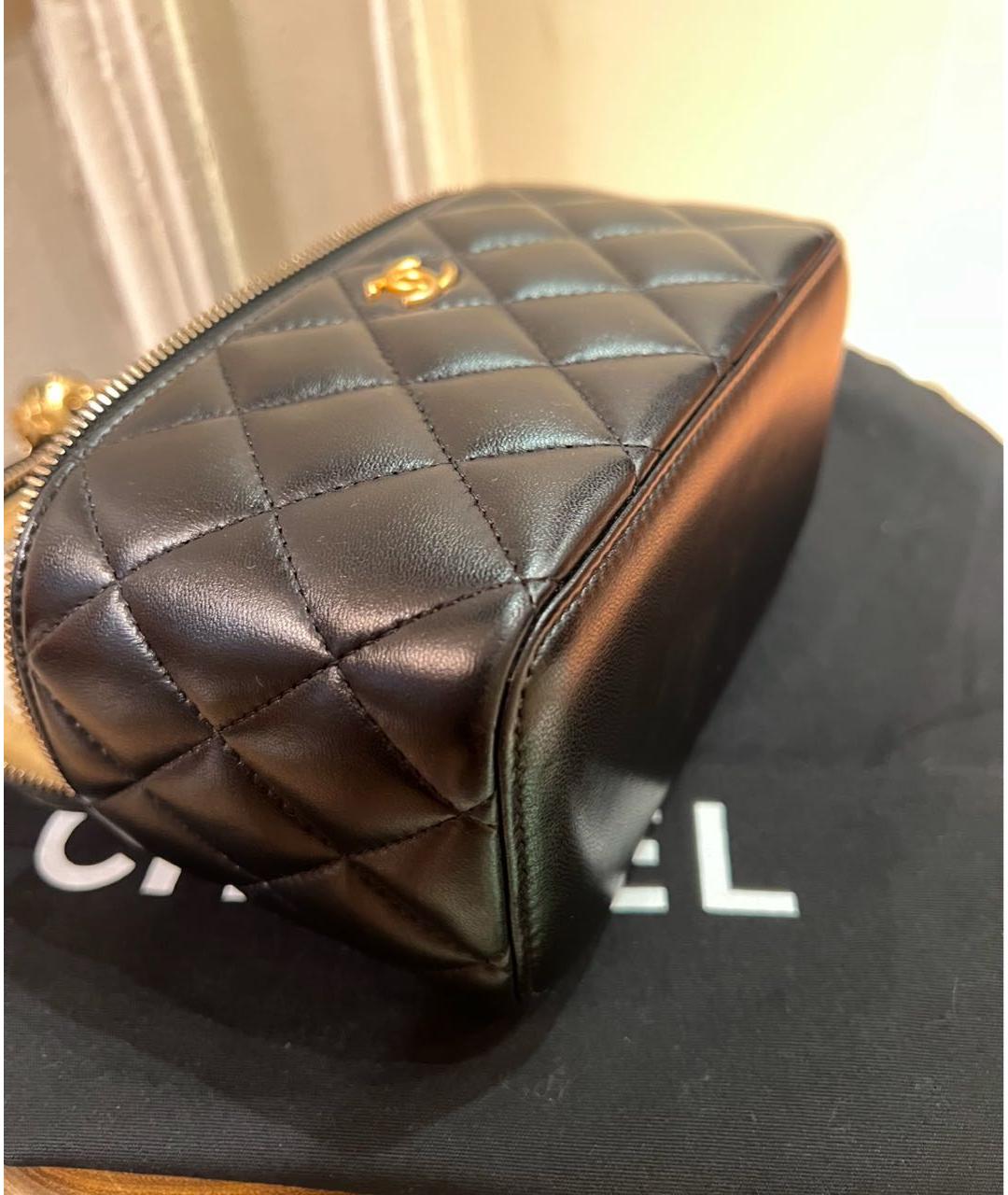 CHANEL Черная кожаная сумка через плечо, фото 6