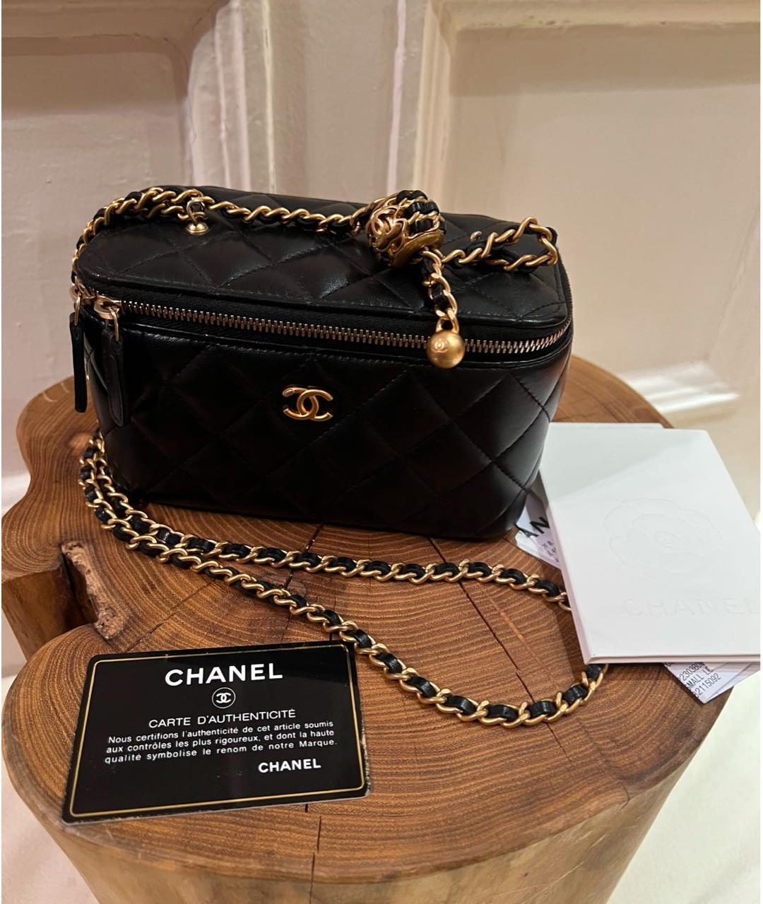 CHANEL Черная кожаная сумка через плечо, фото 8