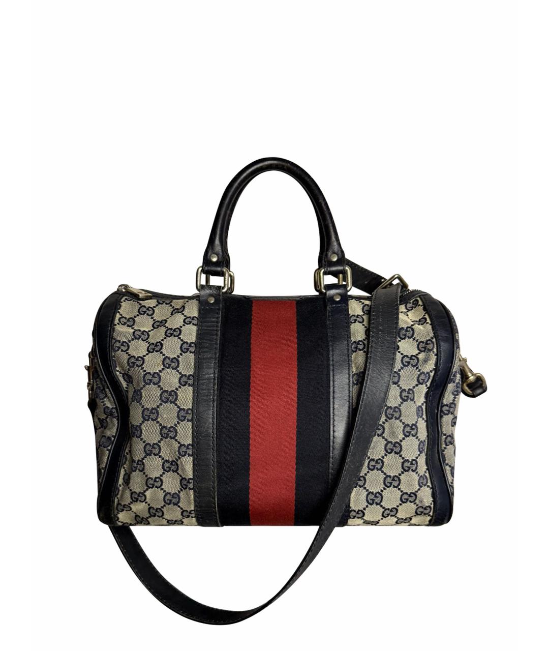 GUCCI Темно-синяя тканевая дорожная/спортивная сумка, фото 1