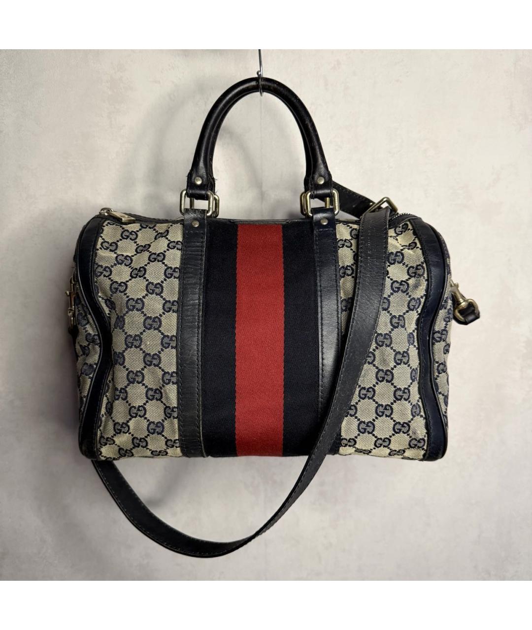 GUCCI Темно-синяя тканевая дорожная/спортивная сумка, фото 9