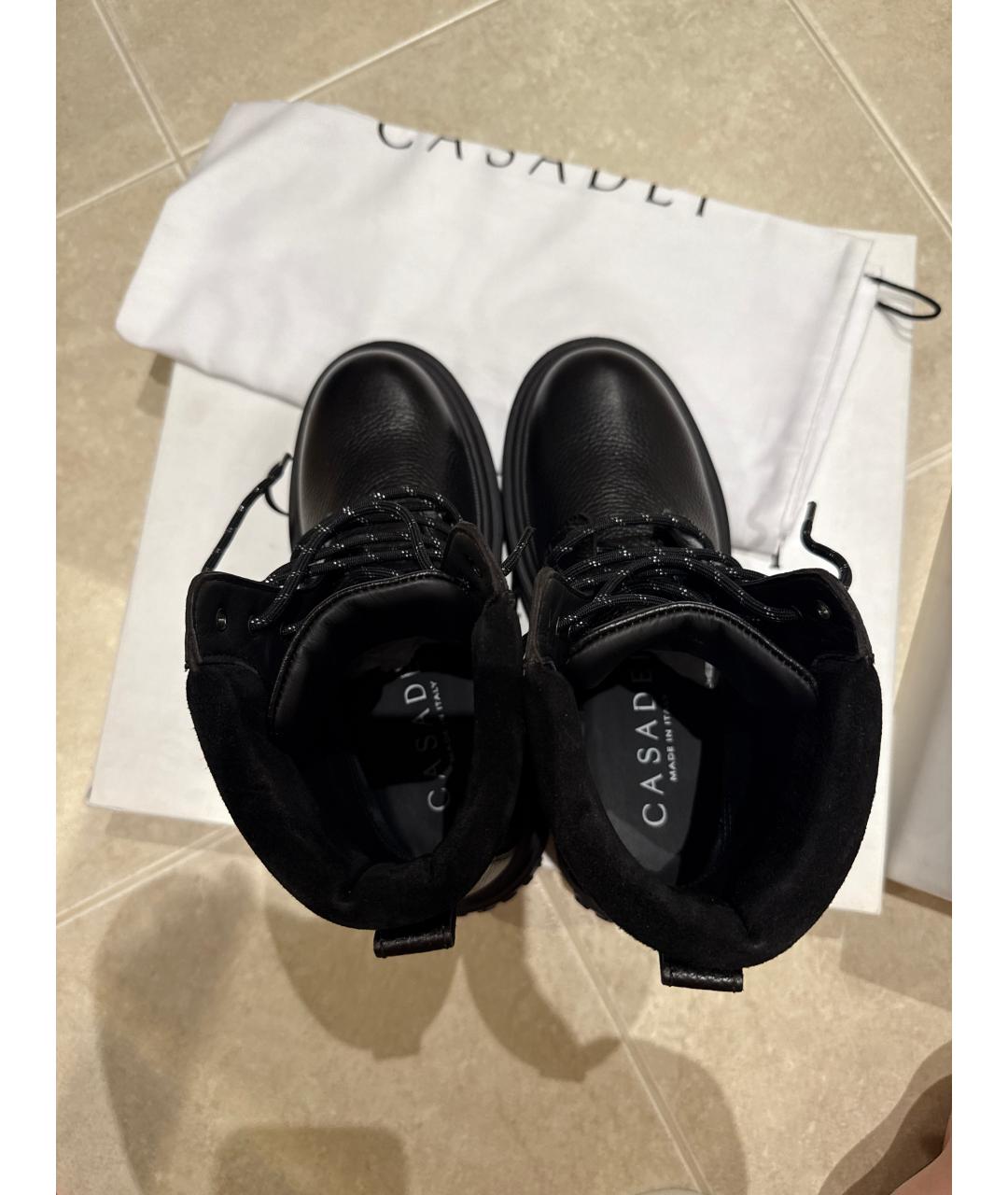 CASADEI Черные кожаные ботинки, фото 3