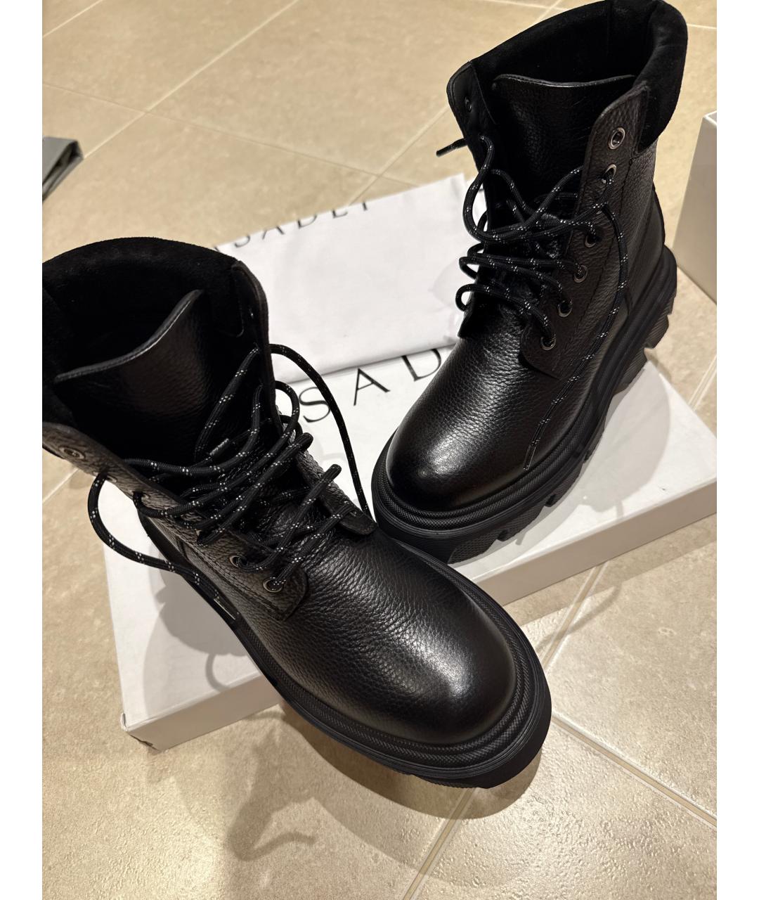 CASADEI Черные кожаные ботинки, фото 8