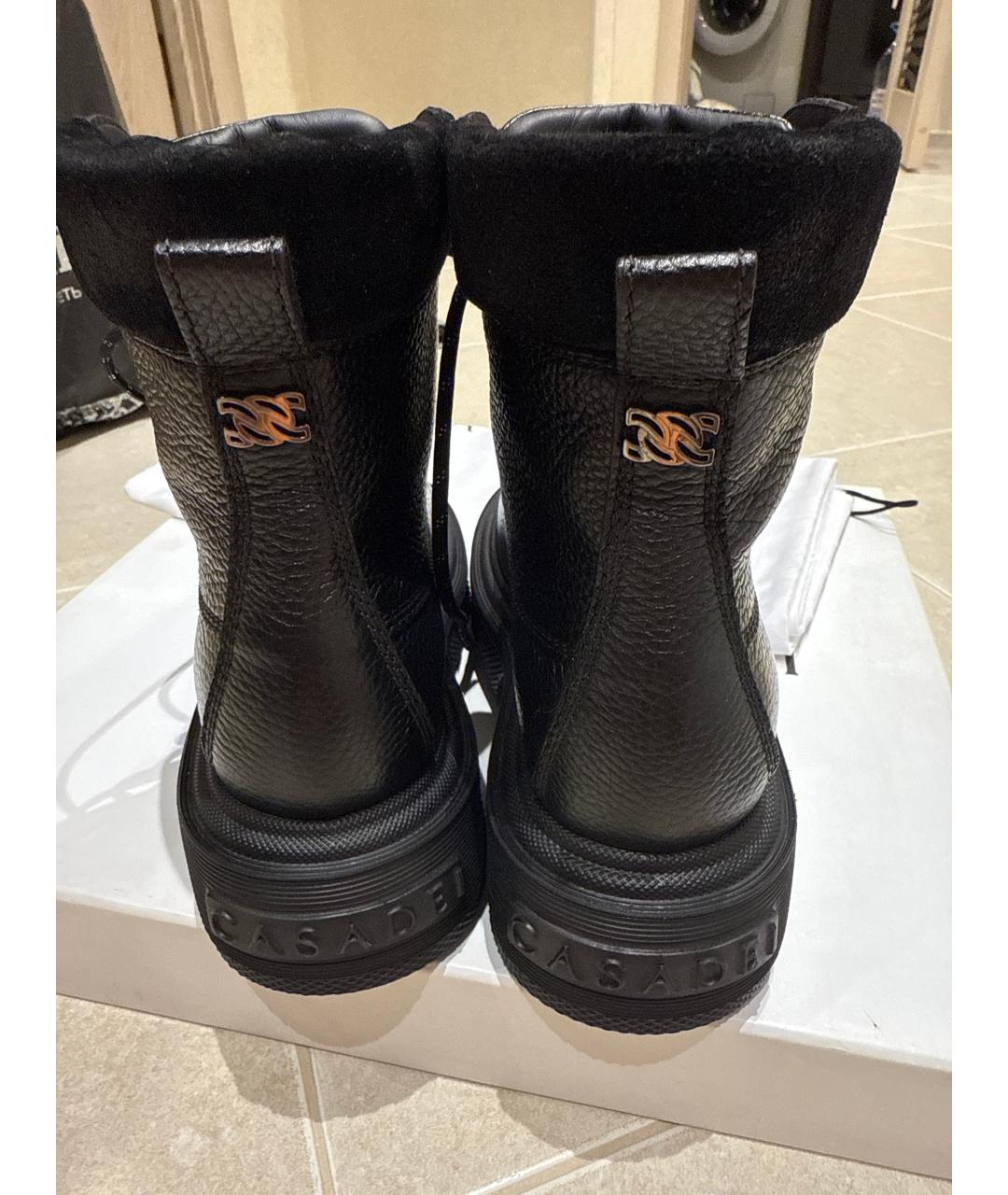CASADEI Черные кожаные ботинки, фото 4