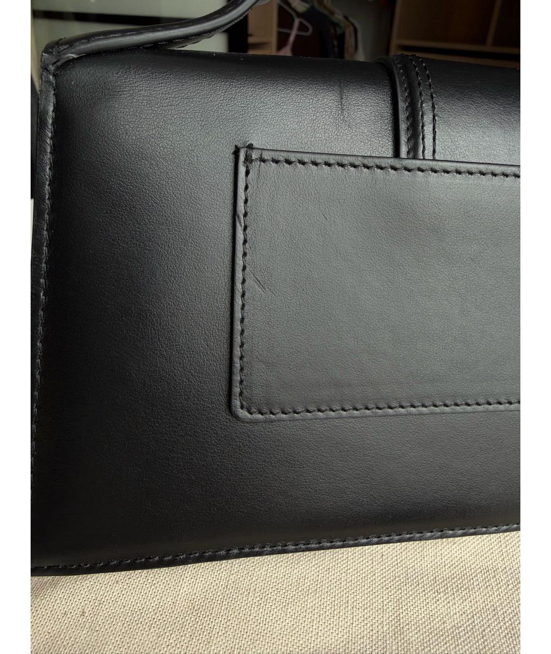 JACQUEMUS Черная кожаная сумка с короткими ручками, фото 7