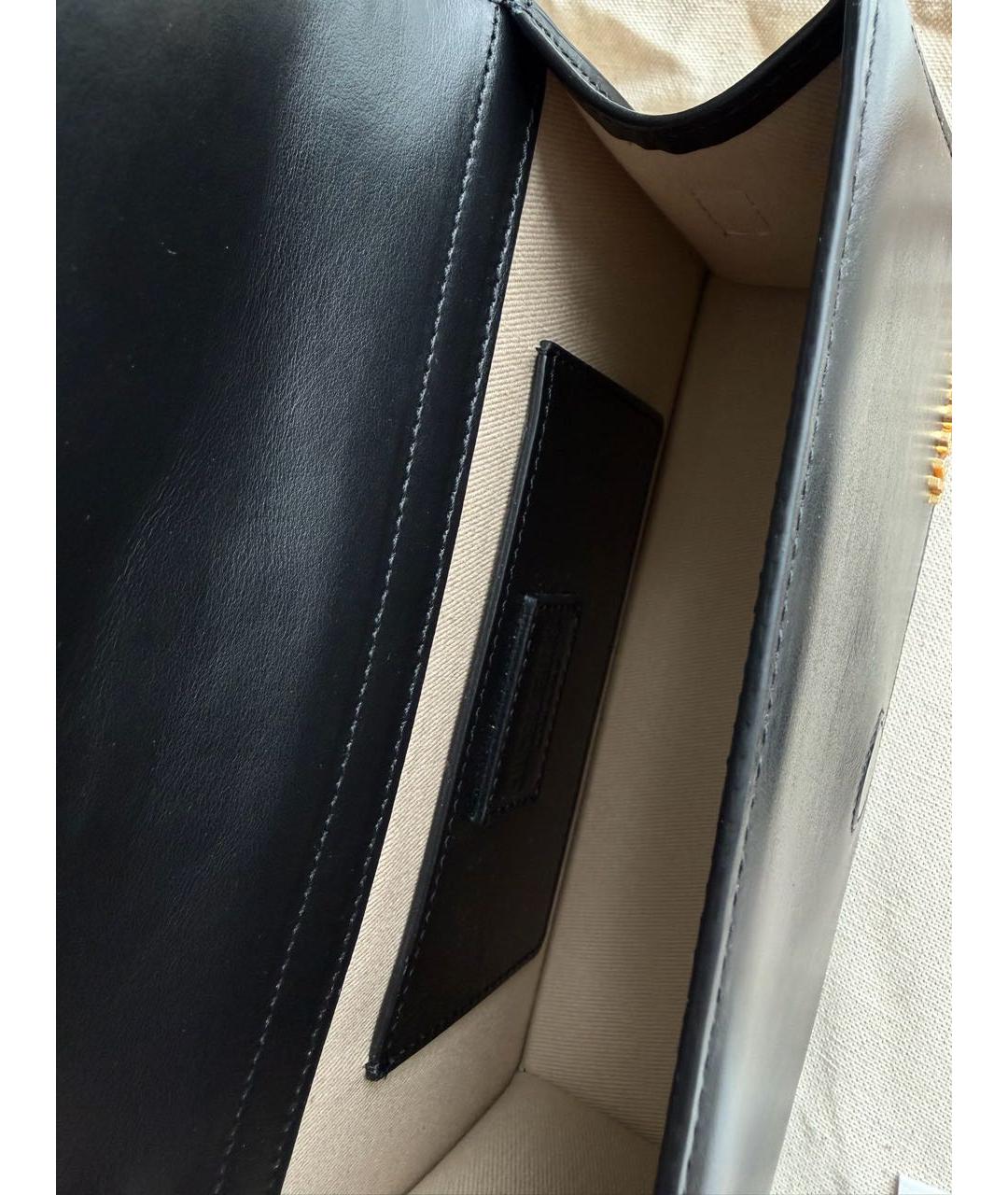 JACQUEMUS Черная кожаная сумка с короткими ручками, фото 4